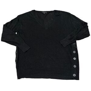 J. Crew Black Linen Sweater